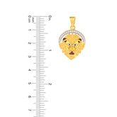 22K Gold Majestic Lion Head Pendant